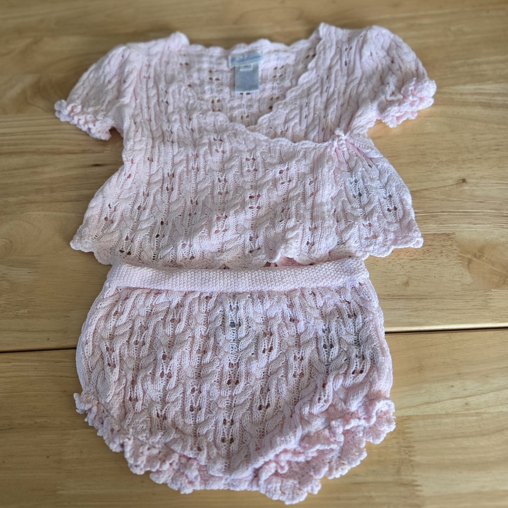 Ralph Lauren Pink Diaper Cover with Delicate Detailing